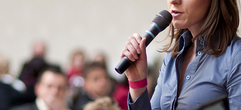 Indoor business conference for managers