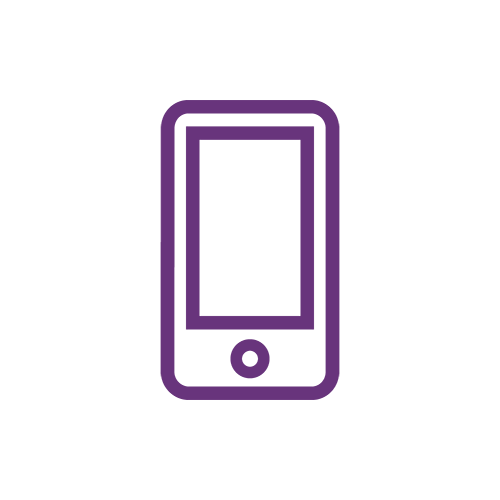 violet mobile phone icon
