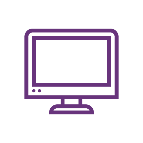 violet computer monitor icon