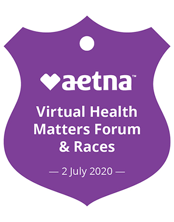 Violet Shield with Aetna Heart Logo Inside for Virtual Health Matters Forum & Races 