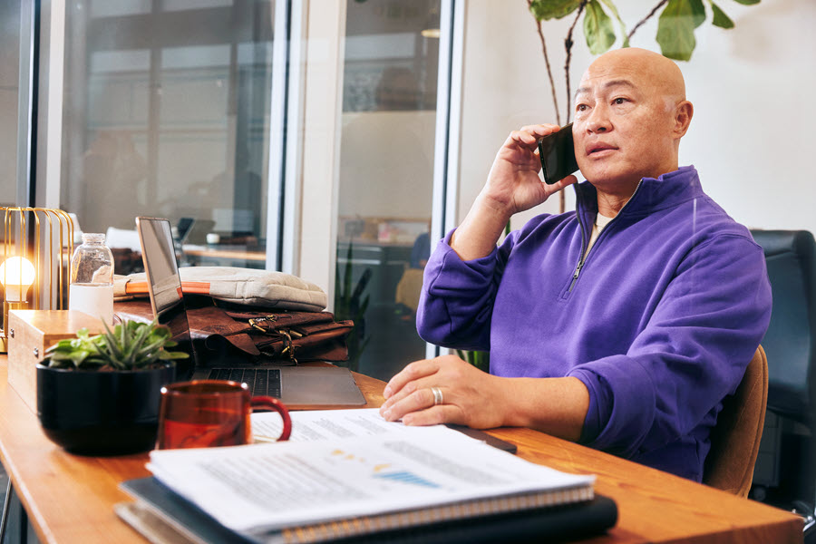 A Person speaking on phone