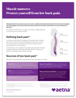 Protect yourself from low back pain flyer